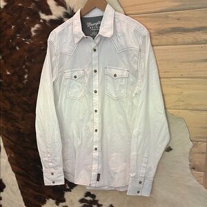 Wrangler Men’s Retro White Western Shirt Size Large